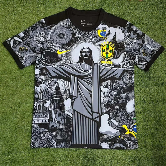 2024 Brazil Special Edition Jesus Black Gray Soccer